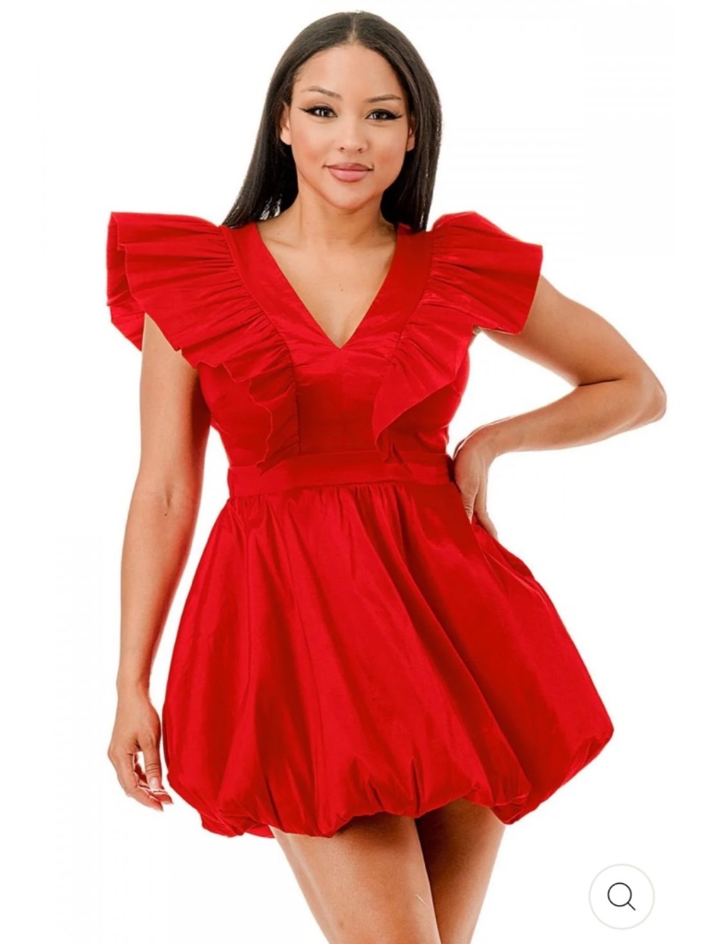 NWOT Bold Ruffle Bubble Red Mini Dress - Size 3X - Picture 4 of 6